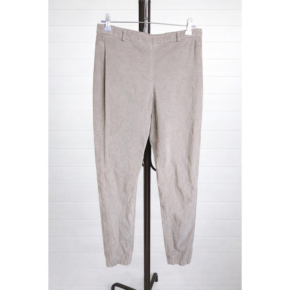 Benetton Women's Flat Front Beige Corduroy Skinny Leg Brown Pant 6 x 28